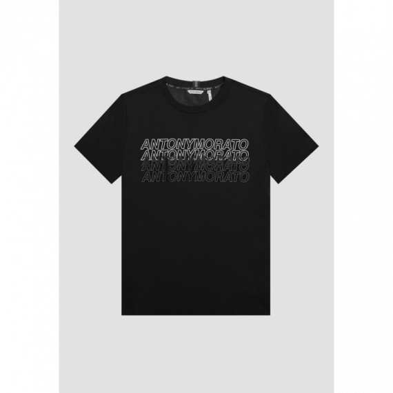 Camiseta Slim Fit de 100 % Algodón con Logotipo Estampado con Efecto Engomado  ANTONY MORATO