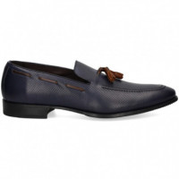 Mocasin Mil Puntos Popos Azul  SERGIO SERRANO