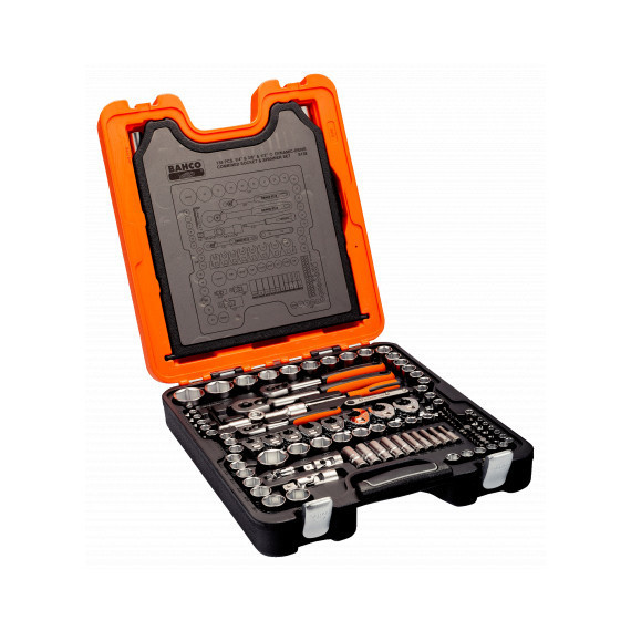 Llaves de Vaso Bahco 1/4 3/8 1/2  Juego 138 Piezas