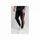 Jeans SikSilk negro banda lateral roja
