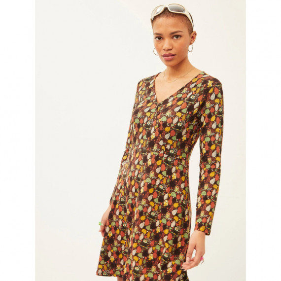 Vestidos Vestido XANTIK Cruzado Botones Brown Owl