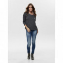 Camisetas Mujer Camiseta ONLY Alba Oversize 3/4 Dark Grey Melange