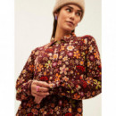 Vestidos Vestido XANTIK Botones Garnet Bouquet Bliss
