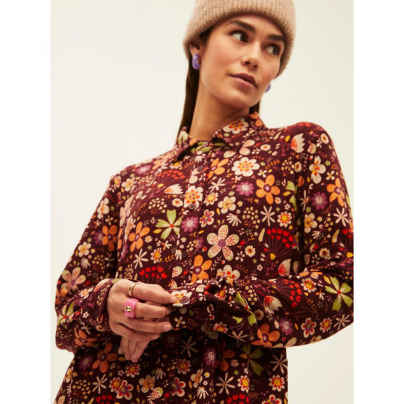 Vestidos Vestido XANTIK Botones Garnet Bouquet Bliss