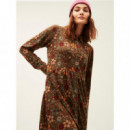 Vestidos Vestido XANTIK Botones Green Bouquet Bliss