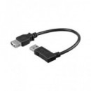 NIMO Cable Extensor Usb/m Acodado Derecha a Usb/h Corto Negro WIR915