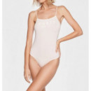 Body GUESS Rosa Palo Logo Frontal Blanco