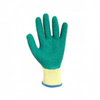 Guantes Algodon Poliester Verde sin Costura Talla 9
