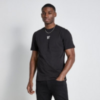 Camiseta 11º Cut And Sew Printed Oversized Negro