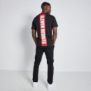Camiseta 11º Cut And Sew Printed Oversized Negro