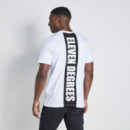 Camiseta 11º Cut And Sew Printed Oversized Blanco