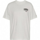 Camiseta Tommy Mujer Rlx New Varsity Blanco  TOMMY JEANS