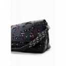 Bandolera Mediana de Flores Troqueladas Onyx Venecia 2.0 de DESIGUAL