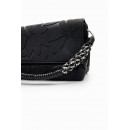 Bandolera Mediana de Flores Troqueladas Onyx Venecia 2.0 de DESIGUAL