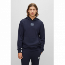 Sudadera HUGO Azul Marina Logo Aterciopelado Pb