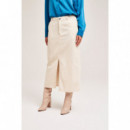 Falda MIDI CKS Skipper White