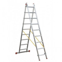 Escalera Alpos Aluminio Transformable 2 Tramos 9 Peldaños  2.70 Metros 4009