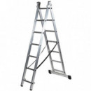 Escalera Alpos Aluminio Transformable 2 Tramos 7 Peldaños  2.10 Metros 4007