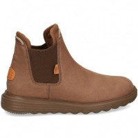 Botin Elasticos Lados Nobuck Marron  HEY DUDE