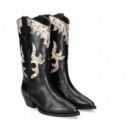 1/2 Cowboy Reptil Blanco/piel Negro  ALPE