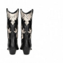 1/2 Cowboy Reptil Blanco/piel Negro  ALPE