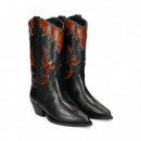 1/2 Cowboy Reptil Cuero/piel Negro  ALPE