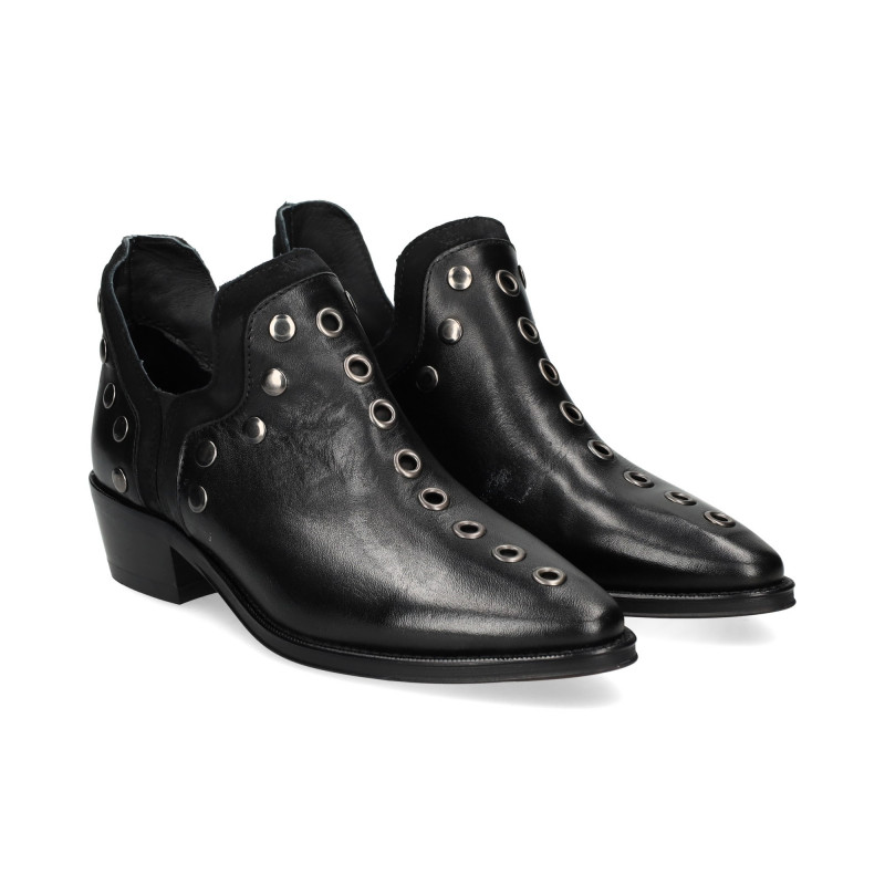 Botines Bajos Botin Negro Tachas Comprar Botín Tachas De Mujer