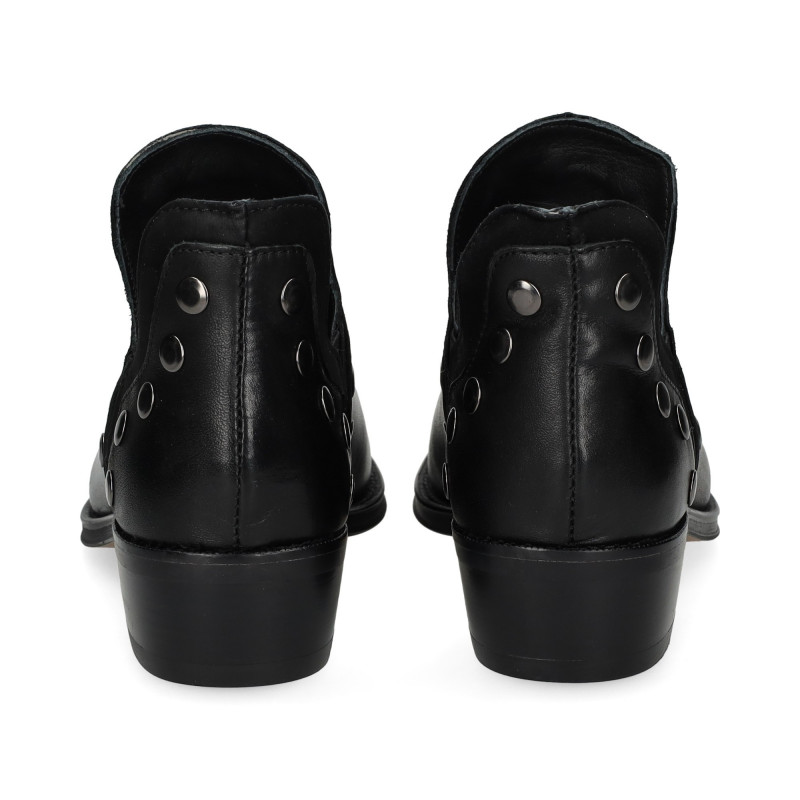 Negro Tachuelas Alpe Botines Tachuelas Botin Corto Tachas Piel
