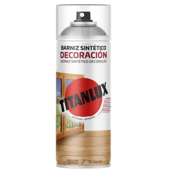 Barniz Titan Spray Decoracion Sintetico Brillante Incoloro 1000  400 Ml