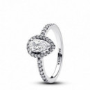 PANDORA Anillo en Plata de Ley Halo Brillante Corte Pera​ 192835C01