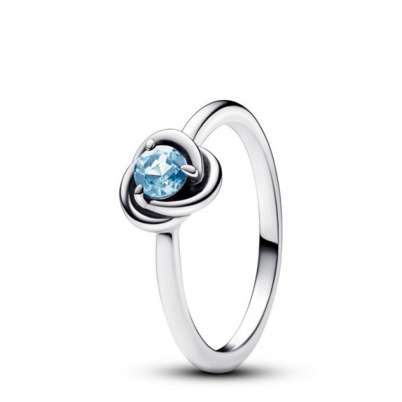PANDORA Anillo en Plata de Ley Círculo Eternity Azul Aguamarina ​ 192993C03