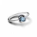 PANDORA Anillo en Plata de Ley Círculo Eternity Azul Aguamarina ​ 192993C03