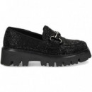 Mocasin Eslabon Glitter Negro  SEBAGO