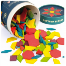 Bloques de Madera 250 Ud. Bloques de Patrones de Madera Geométrica. Puzzles Construcción Tangram  MIDEER