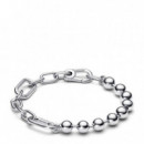 PANDORA Pulsera de Eslabones & Cuentas en Plata de Ley 592793C00