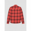 Camisa Regular Recta “munich” de Sarga de Algodón con Estampado de Cuadros de ANTONY MORATO