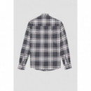 Camisa Regular Recta “munich” de Sarga de Algodón con Estampado de Cuadros de ANTONY MORATO