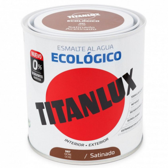 Pintura Titan Titanlux Esmalte Al Agua Ecologico Satinado 250 Ml