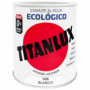 Pintura Titan Titanlux Esmalte Al Agua Ecologico Brillante Blanco 566  4 Litros