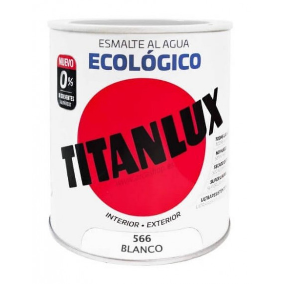 Pintura Titan Titanlux Esmalte Al Agua Ecologico Brillante 750 Ml
