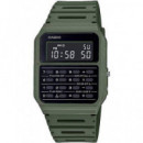 CASIO Coleccion CA-53WF-3BEF Reloj Digital Verde,calculadora,cronometro,correa Re Resistente Al Agua