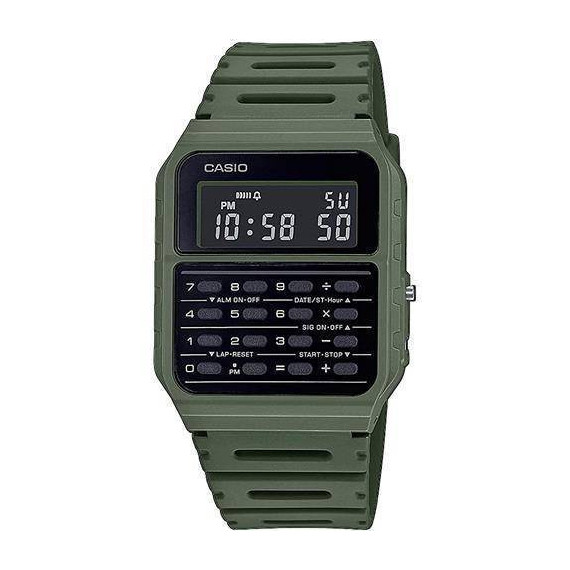 CASIO Coleccion CA-53WF-3BEF Reloj Digital Verde,calculadora,cronometro,correa Re Resistente Al Agua