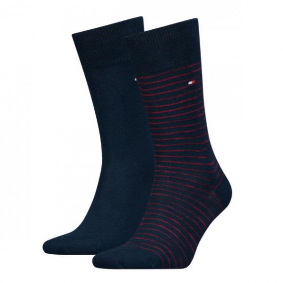 Calcetines Th Bipack Small Stripe Navy / Red  TOMMY HILFIGER