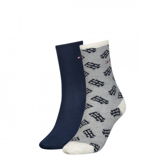 Th Women Sock 2P Monogram One Row Stripe  TOMMY HILFIGER - Guanxe Atlantic Marketplace
