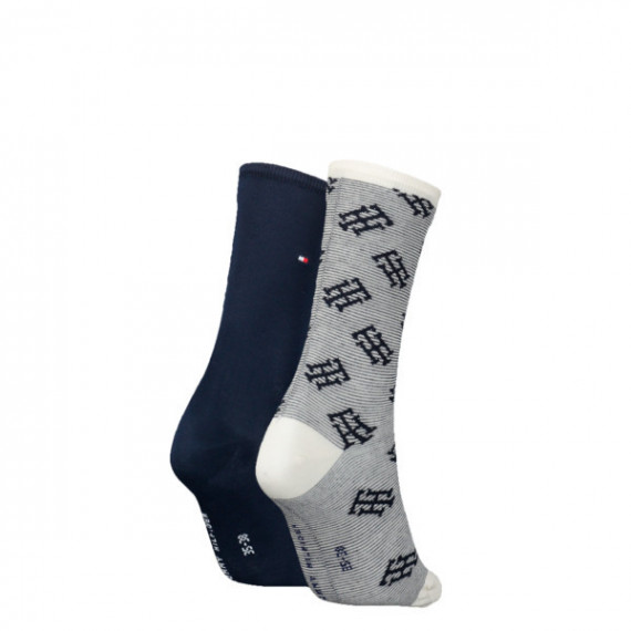 Th Women Sock 2P Monogram One Row Stripe  TOMMY HILFIGER - Guanxe Atlantic Marketplace