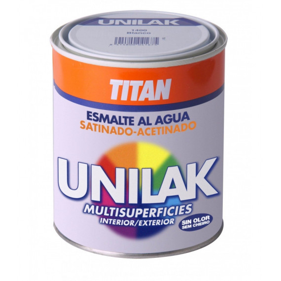 Pintura Titan Unilak Esmalte Al Agua Satinado 375 Ml