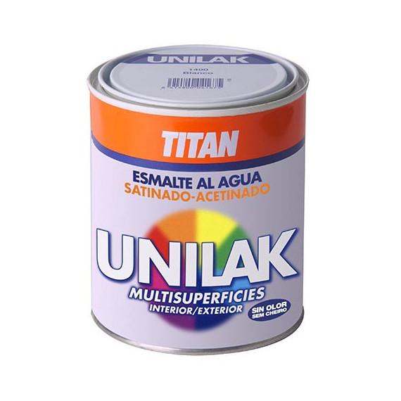 Pintura Titan Unilak Esmalte Al Agua Satinado 750 Ml