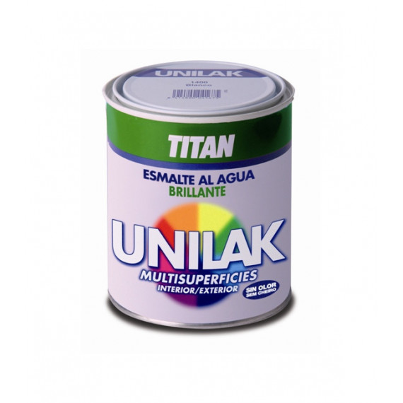 Pintura Titan Unilak Esmalte Al Agua Brillante 375 Ml