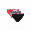 Ropa Interior Pack de Tres Calzoncillos DIESEL Slip Negro/gris/rojo