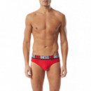 Ropa Interior Pack de Tres Calzoncillos DIESEL Slip Negro/gris/rojo